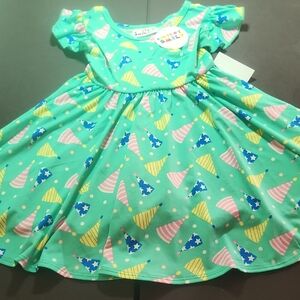 Dot Dot Smile Green Flutter Sleeve Sundress
